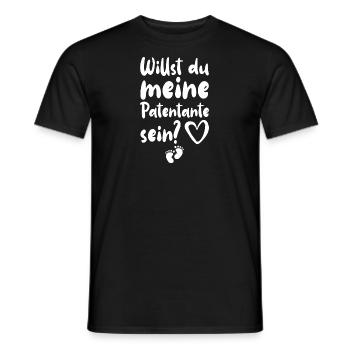 Willst Du Meine Patentante Sein? - Männer T-Shirt - Schwarz - Vorne - AI Model Male 178 light (178cm)