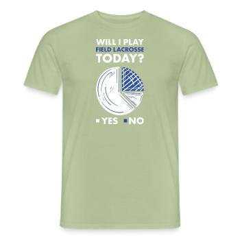 Sport Will I Play Field Lacrosse - Men's T-Shirt - sage - Front - AI Model Male 178 light (178cm)