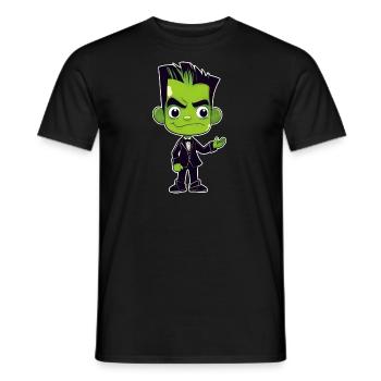 Mignon monstre vert dans un costume élégant - T-shirt homme - noir - Devant - AI Model Male 178 light (178cm)