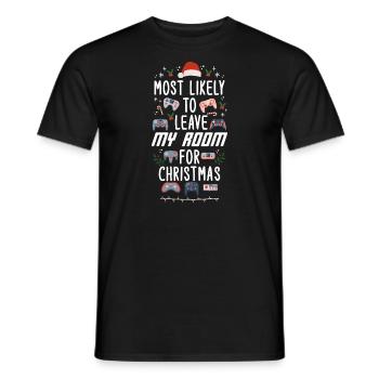 Christmas Gamer Gaming Saying Humor Funny Xmas - Men's T-Shirt - black - Front - AI Model Male 178 light (178cm)