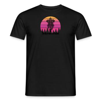 Schwarzwald Kuckucksuhr ihm Retro Sonnen Design - Männer T-Shirt - Schwarz - Vorne - AI Model Male 178 light (178cm)