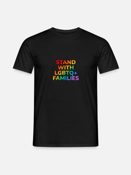 Stå sammen med LHBT-familier – prideallyship - Mænd T-shirt - sort