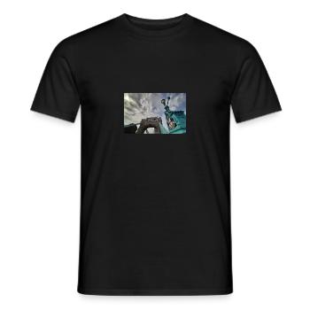 Tower Bridge London mit bewölktem Himmel - Männer T-Shirt - Schwarz - Vorne - AI Model Male 178 light (178cm)