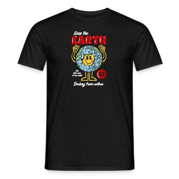 Keep the Earth - Men's T-Shirt - black - Front - AI Model Male 178 light (178cm)