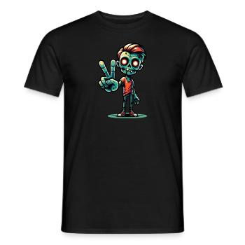 Zombie Peacezeichen - Männer T-Shirt - Schwarz - Vorne - AI Model Male 178 light (178cm)