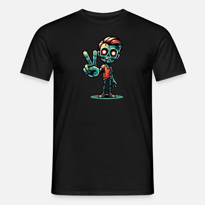 Zombie Peacezeichen - Männer T-Shirt - Schwarz