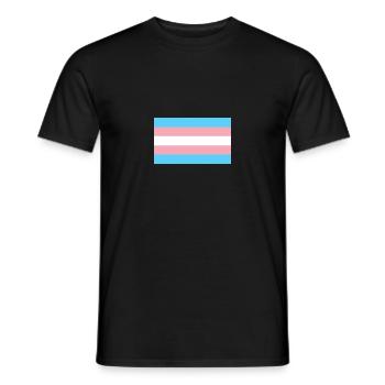 Trans-Flagge - Männer T-Shirt - Schwarz - Vorne - AI Model Male 178 light (178cm)