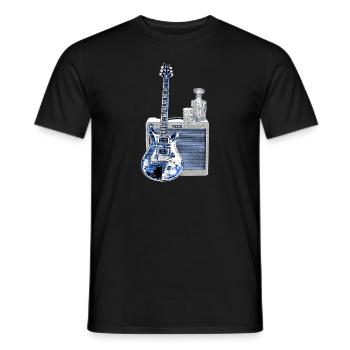 Guitar and Whisky | Amplifiers, Music, Festival - Men's T-Shirt - black - Front - AI Model Male 178 light (178cm)