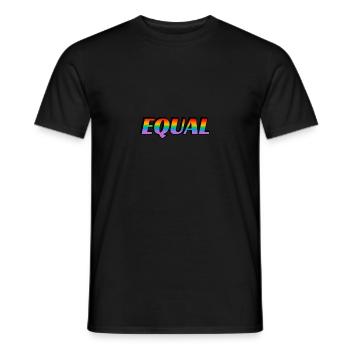 Regenbogen-Text EQUAL LGBT Pride Month - Männer T-Shirt - Schwarz - Vorne - AI Model Male 178 light (178cm)