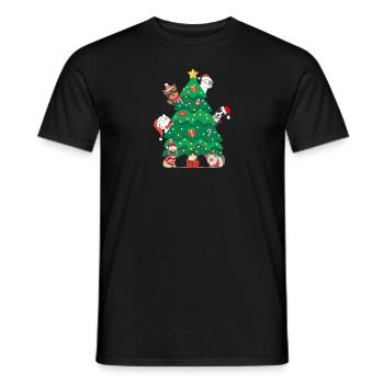 Cats and dogs Christmas - T-shirt homme - noir - Devant - AI Model Male 178 light (178cm)
