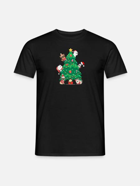 Katzen und Hunde Weihnachten - Männer T-Shirt - Schwarz