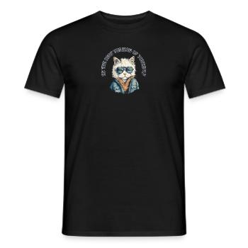 Be the best version of yourself - Cat Hipster - Men's T-Shirt - black - Front - AI Model Male 178 light (178cm)