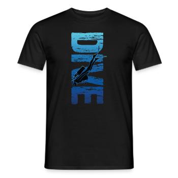 Dive Vertical Text Vintage Scuba Diver - Men's T-Shirt - black - Front - AI Model Male 178 light (178cm)