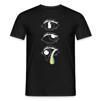 Psychedelische Augen mit Regenbogen, Eyecatcher - Männer T-Shirt - Schwarz - Vorne - AI Model Male 178 light (178cm)