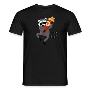 Cône scolaire du raton laveur - T-shirt homme - noir - Devant - AI Model Male 178 light (178cm)