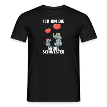 Elefanten Große Schwester - Ich bin Die große - Männer T-Shirt - Schwarz - Vorne - AI Model Male 178 light (178cm)