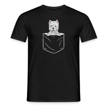 West Highland White Terrier Westie - Männer T-Shirt - Schwarz - Vorne - AI Model Male 178 light (178cm)