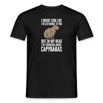 Capybara Nagetier - Männer T-Shirt - Schwarz - Vorne - AI Model Male 178 light (178cm)