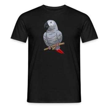 Graupapagei African Grey Parrot Papagei - Männer T-Shirt - Schwarz - Vorne - AI Model Male 178 light (178cm)