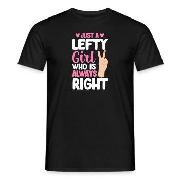 Linkshänder - Männer T-Shirt - Schwarz - Vorne - AI Model Male 178 light (178cm)
