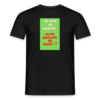 je suis en vacance!! - T-shirt homme - noir - Devant - AI Model Male 178 light (178cm)