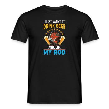 Je veux juste boire de la bière et du poisson - T-shirt homme - noir - Devant - AI Model Male 178 light (178cm)
