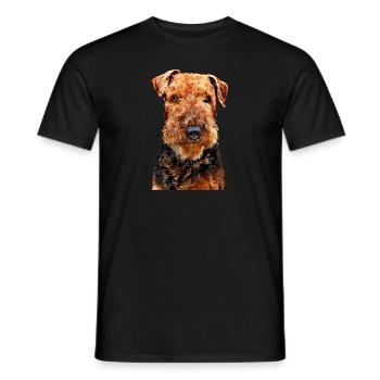 Airedale Terrier - T-shirt homme - noir - Devant - AI Model Male 178 light (178cm)