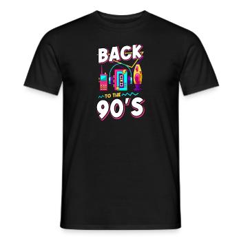 Soirée à thème des années 90 Costumes des années quatre-vingt-dix des années 1990 - T-shirt homme - noir - Devant - AI Model Male 178 light (178cm)