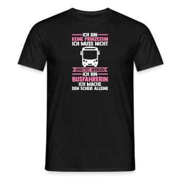 Bus Prinzessin Busfahrerin - Männer T-Shirt - Schwarz - Vorne - AI Model Male 178 light (178cm)