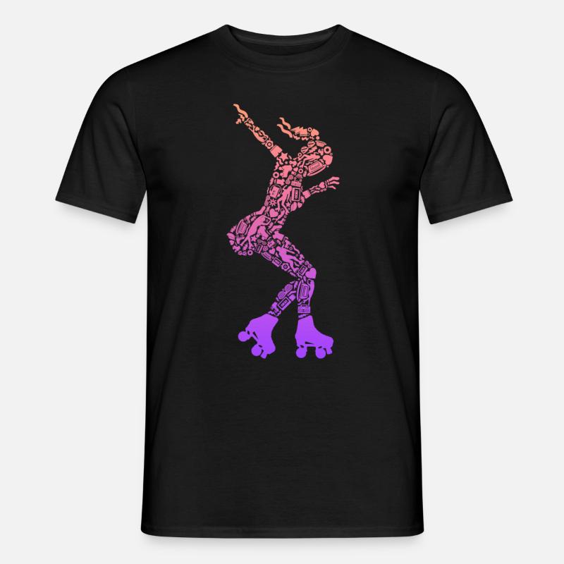 Rollschuhe Kinder Roller Skates Rollschuh Mädchen - Männer T-Shirt - Schwarz