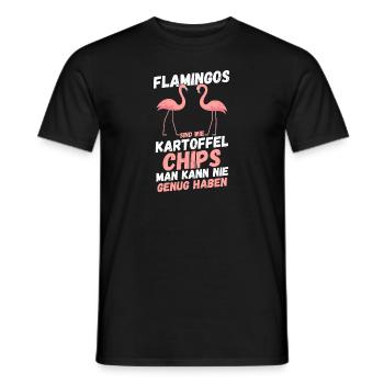 Flamingos sind wie Kartoffelchips - Männer T-Shirt - Schwarz - Vorne - AI Model Male 178 light (178cm)
