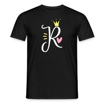 Letter R Initial Letter Crown - Men's T-Shirt - black - Front - AI Model Male 178 light (178cm)