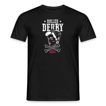 Roller Derby Skater Girl Rollerblading Inline - Männer T-Shirt - Schwarz - Vorne - AI Model Male 178 light (178cm)