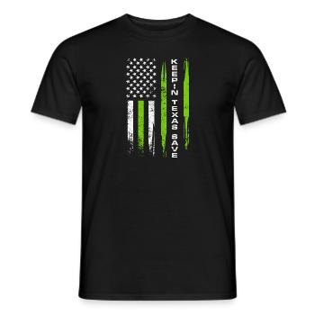 Keepin Texas Save American Flag Border Patrol - Men's T-Shirt - black - Front - AI Model Male 178 light (178cm)