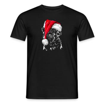 Santa GIANT SCHNAUZER Chiens de Noël Wilsigns - T-shirt homme - noir - Devant - AI Model Male 178 light (178cm)