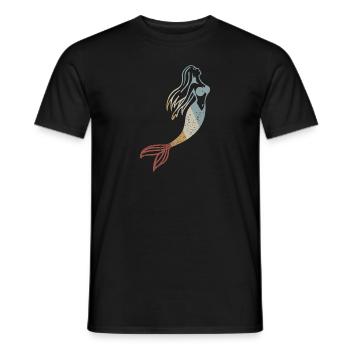 Sirène Retro Style Vintage - T-shirt homme - noir - Devant - AI Model Male 178 light (178cm)