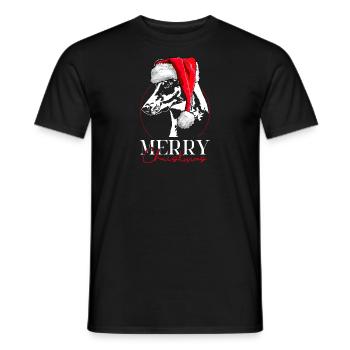Santa KURZHAARCOLLIE Merry Christmas Hund Wilsigns - Männer T-Shirt - Schwarz - Vorne - AI Model Male 178 light (178cm)