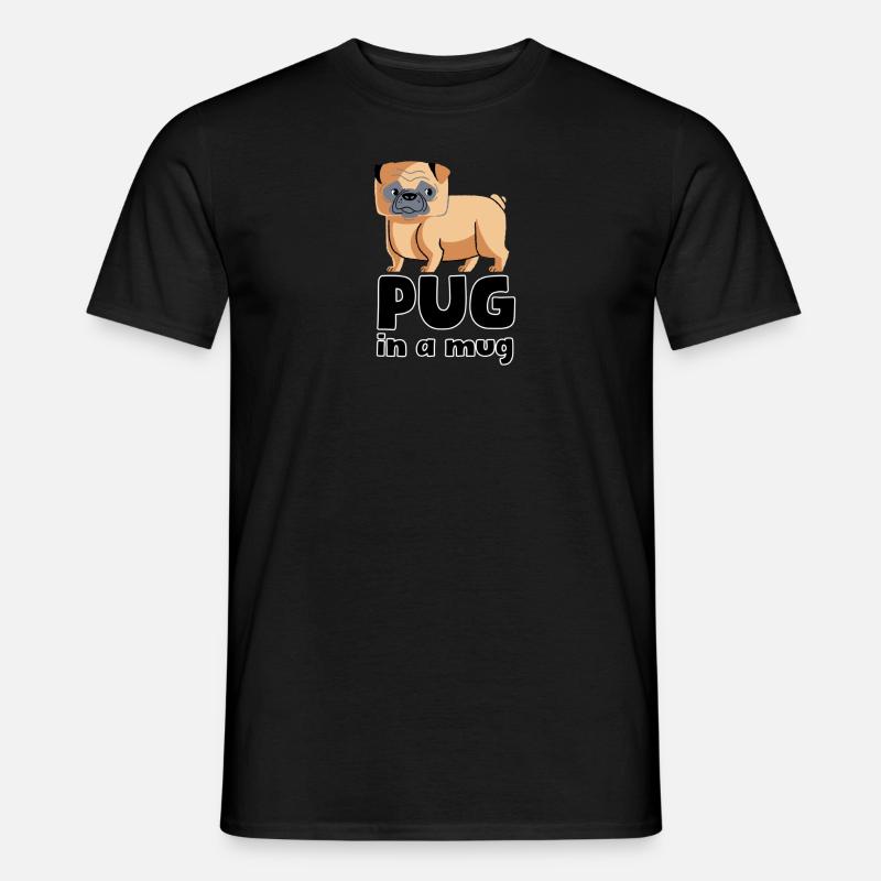 Pug in a mug - Männer T-Shirt - Schwarz