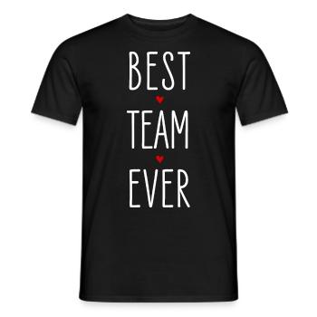 Valentine's Day, Best Team Ever, Partner Look, Love - Men's T-Shirt - black - Front - AI Model Male 178 light (178cm)