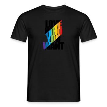 Love who you want LGBTQ Pride Month Gay - T-shirt homme - noir - Devant - AI Model Male 178 light (178cm)