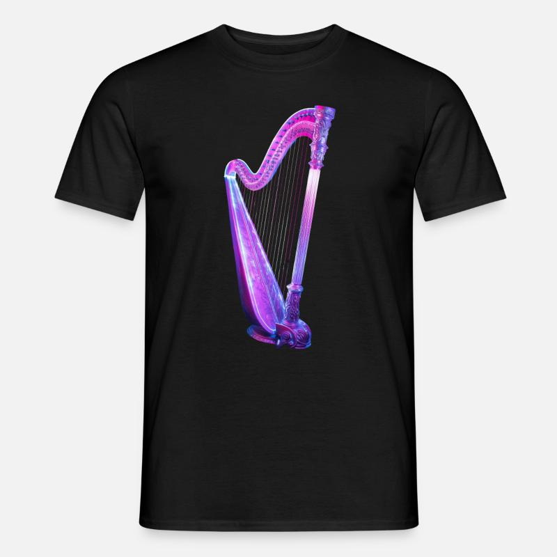 Harfe - Männer T-Shirt - Schwarz