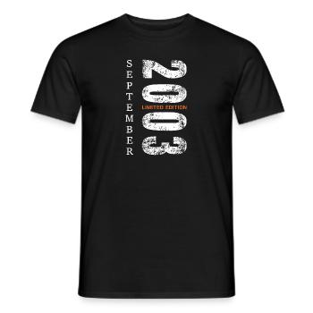 Septembre 2003 Limited Edition | Anniversaire - T-shirt homme - noir - Devant - AI Model Male 178 light (178cm)