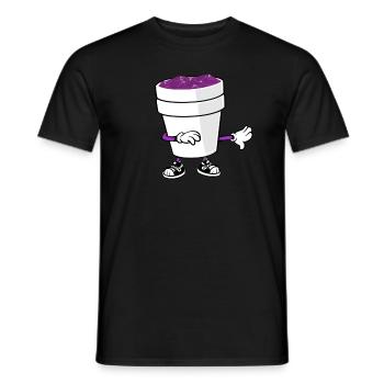 Codeine Double Cup Lean Purple Drank Sizzurp - Men's T-Shirt - black - Front - AI Model Male 178 light (178cm)