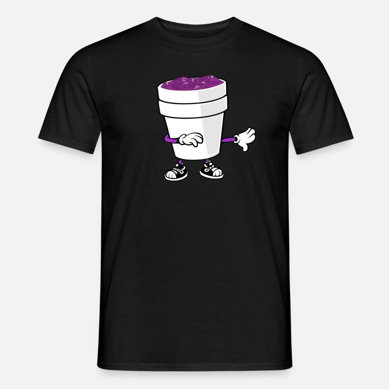 Codeine Double Cup Lean Purple Drank Sizzurp - T-shirt homme - noir