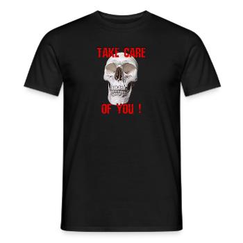 Skull mit Spruch - Männer T-Shirt - Schwarz - Vorne - AI Model Male 178 light (178cm)