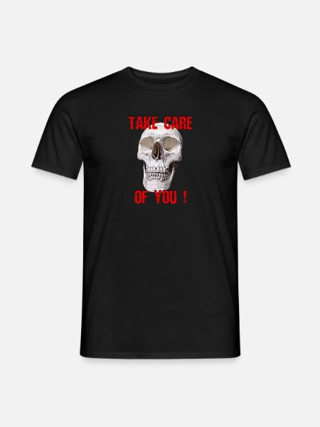 Skull mit Spruch - Männer T-Shirt - Schwarz