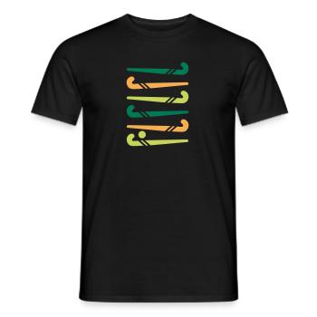 Bâtons de hockey colorés - T-shirt homme - noir - Devant - AI Model Male 178 light (178cm)