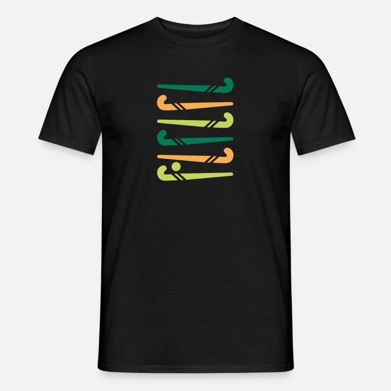 Hockeyschläger bunt - Männer T-Shirt - Schwarz