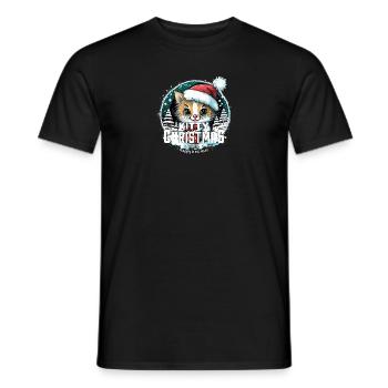 Chat de Noël - Kitty Noël - T-shirt homme - noir - Devant - AI Model Male 178 light (178cm)