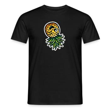 Tongue-in-cheek pineapple - Men's T-Shirt - black - Front - AI Model Male 178 light (178cm)